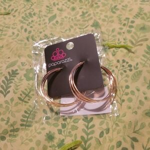 paparazzi Rose Gold Twisted Hoop Earrings